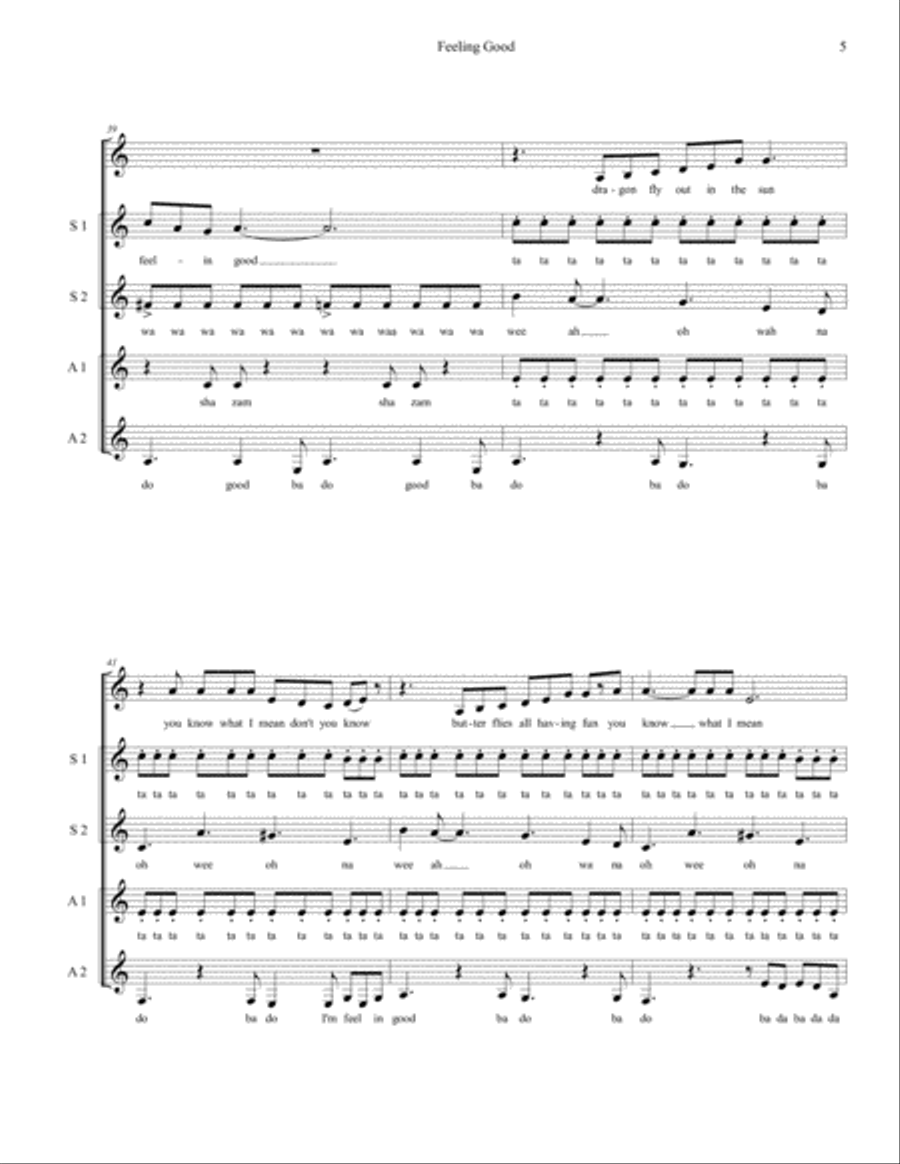 Feeling Good Feeling Good SSA scores gallery preview page 5