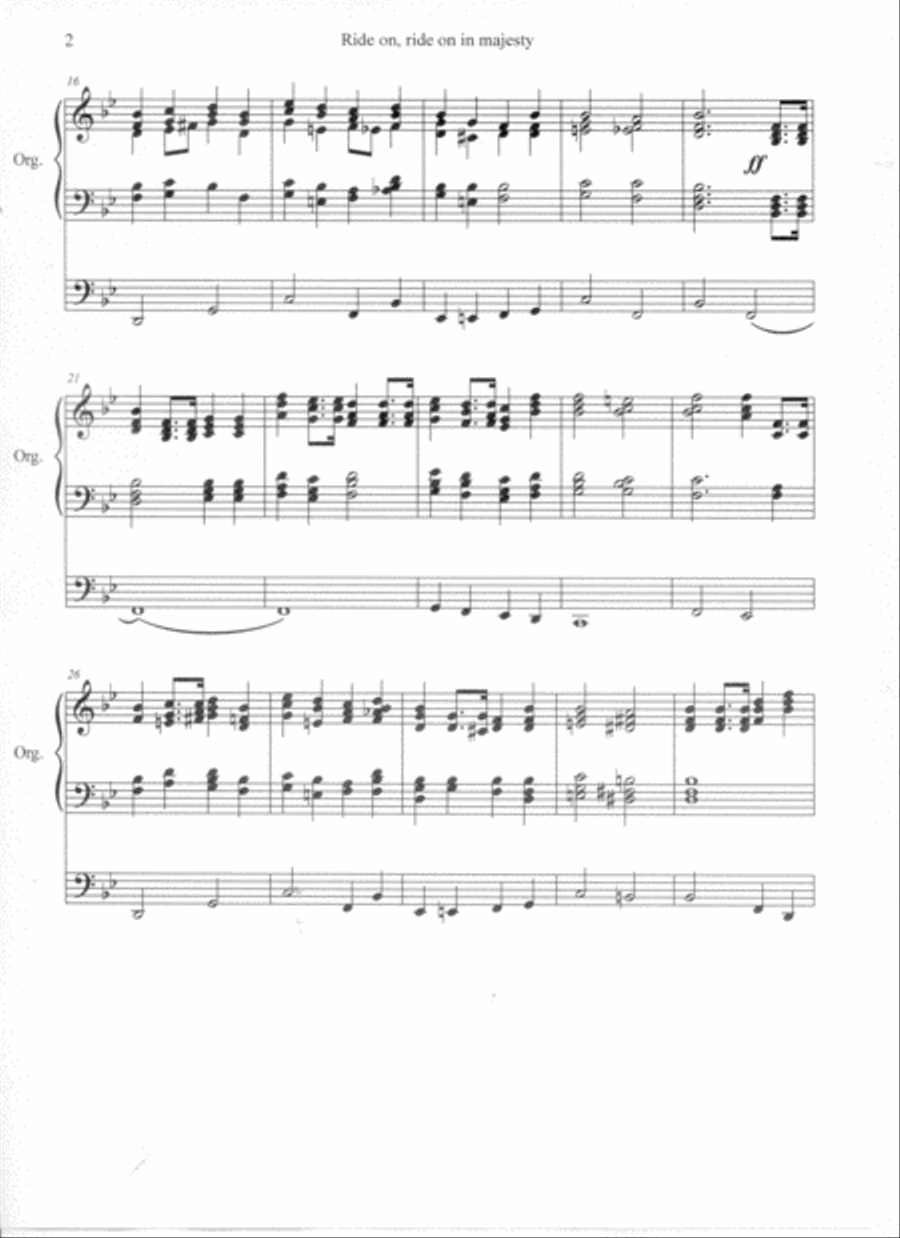 Ride on, ride on in majesty - Hymn Prelude for organ based on Winchester New Organ Solo scores gallery preview page 3