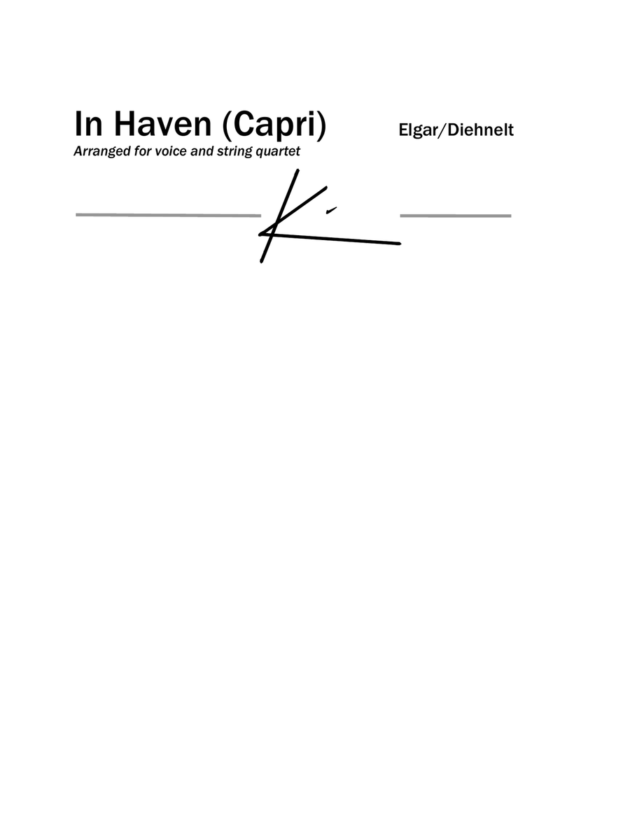Elgar: In Haven (Capri) from Sea Pictures (Arr. Voice and String Quartet) String Quartet scores gallery preview page 1