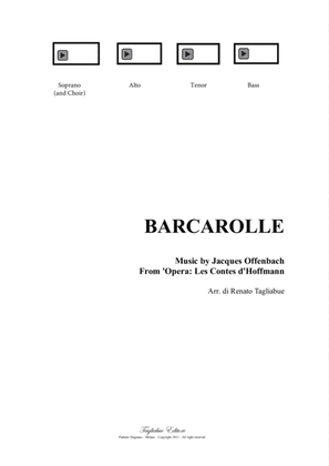 BARCAROLLE - J. Offenbach - Arr. for SATB Choir - Score Only