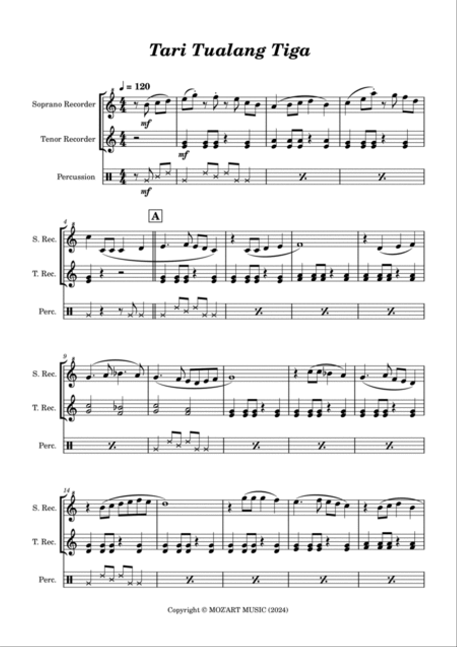 Tari Tualang Tiga Tari Tualang Tiga Chamber Music scores gallery preview page 3