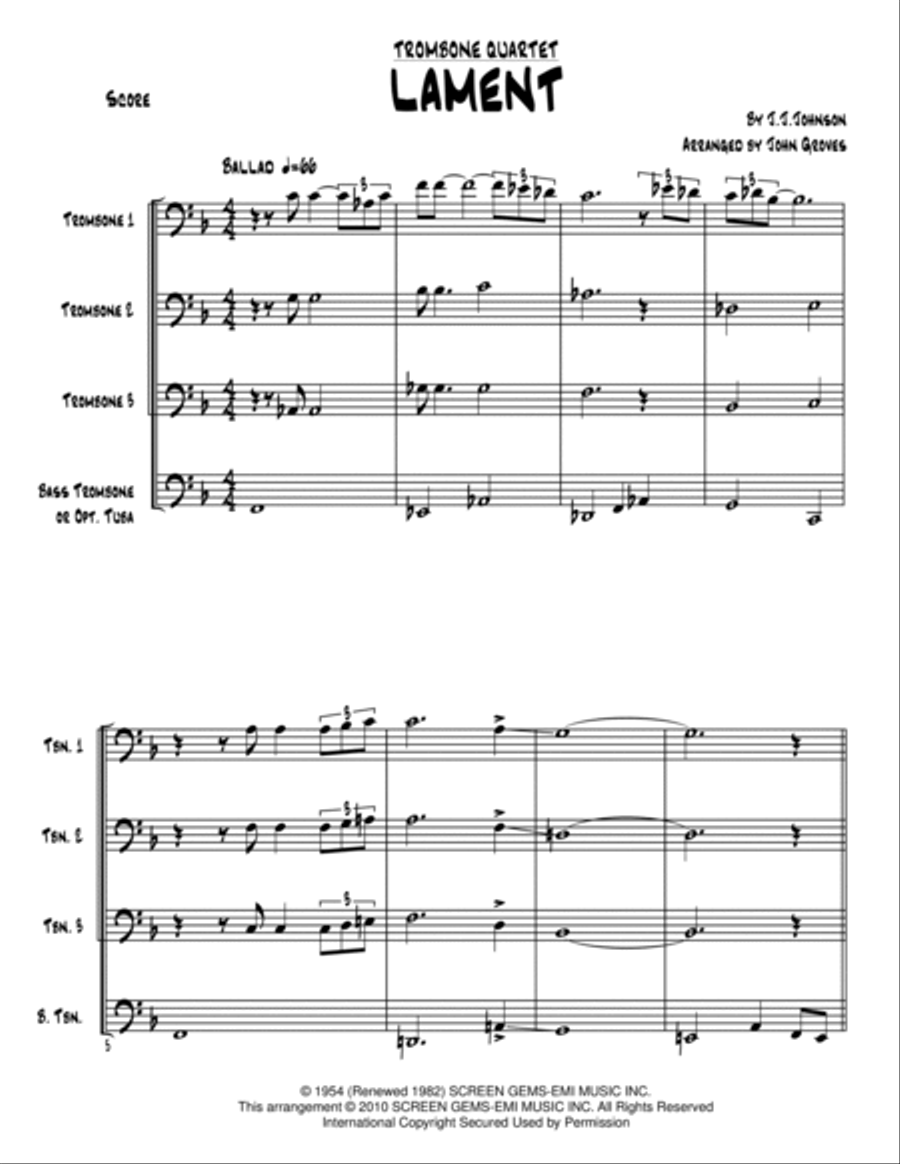 Lament Brass Quartet scores gallery preview page 3
