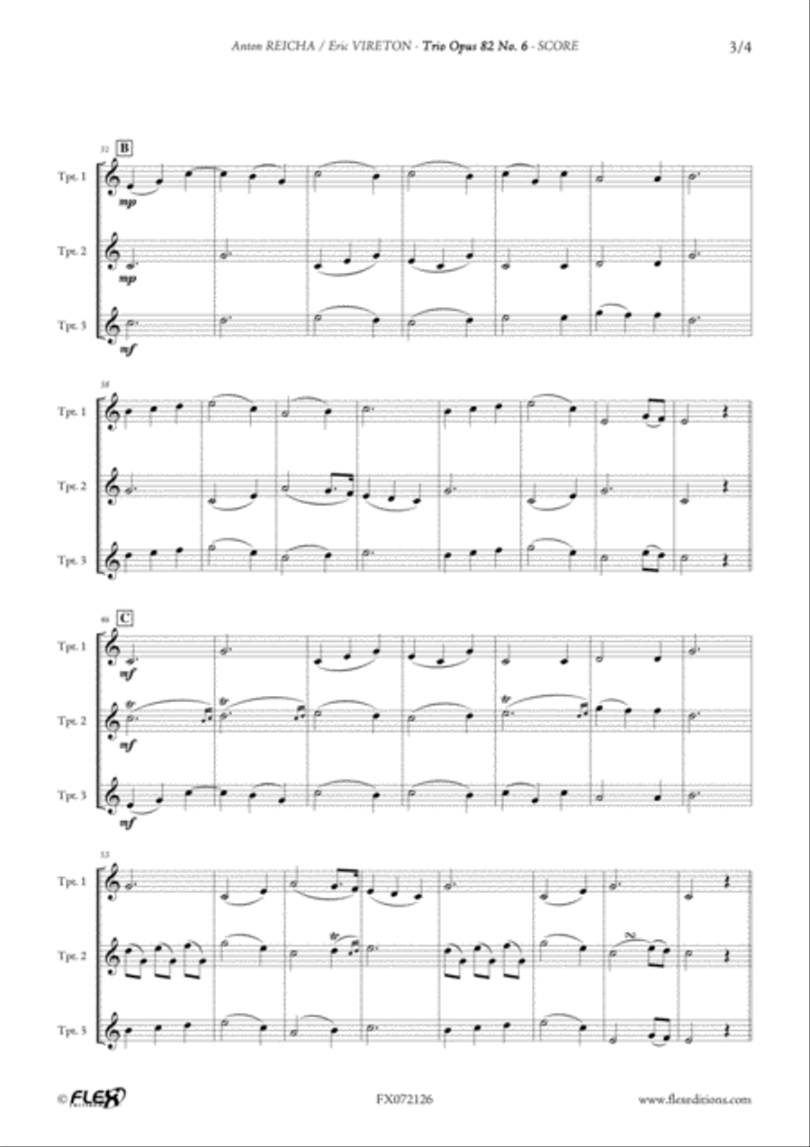 Trio Opus 82 No. 6 Trumpet Trio scores gallery preview page 3