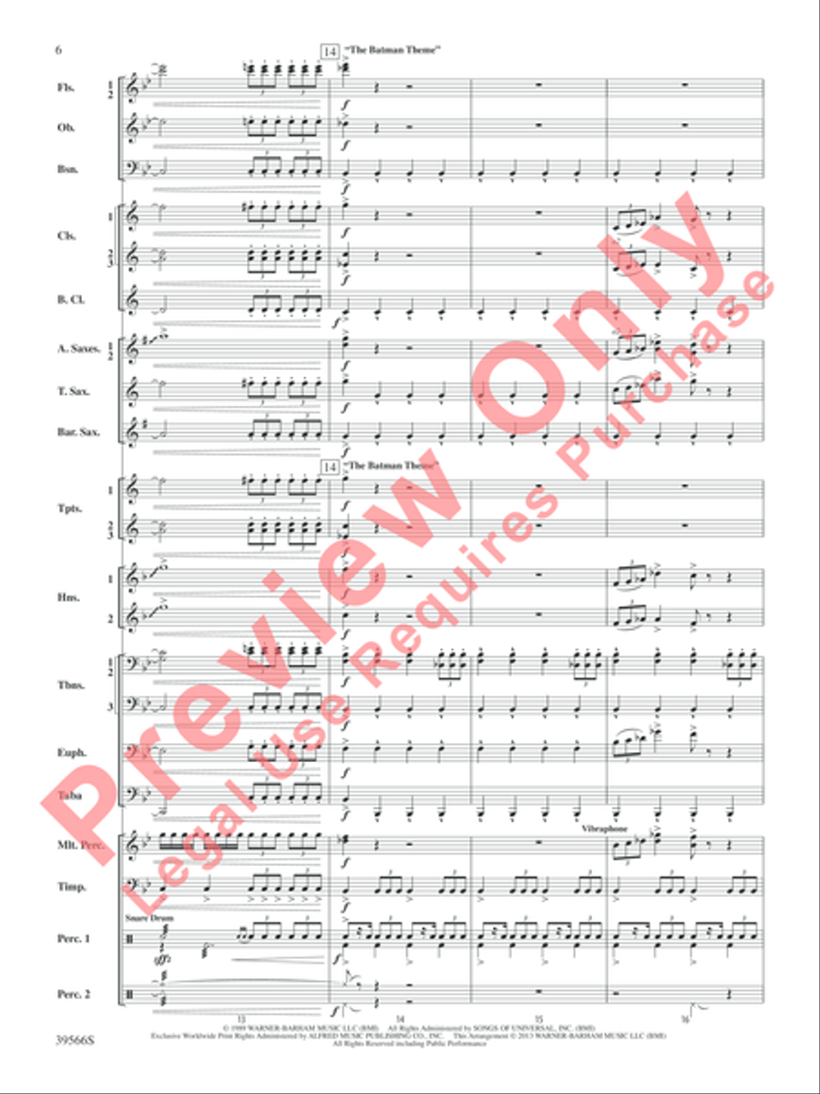 At the Movies with Danny Elfman Concert Band scores gallery preview page 7