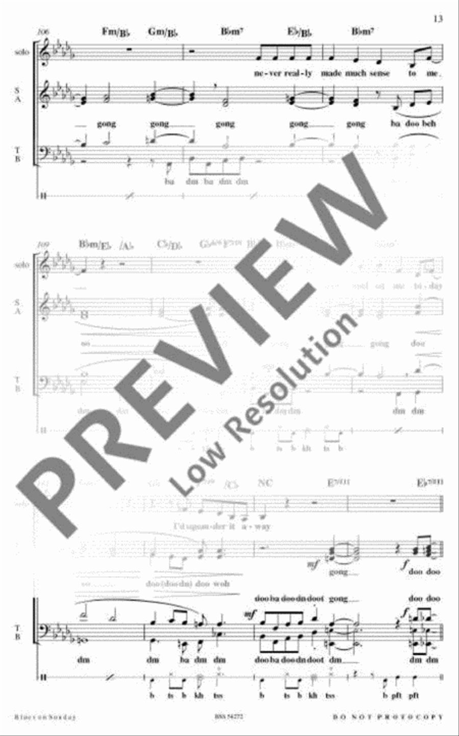 Blues on Sunday 4-Part scores gallery preview page 14