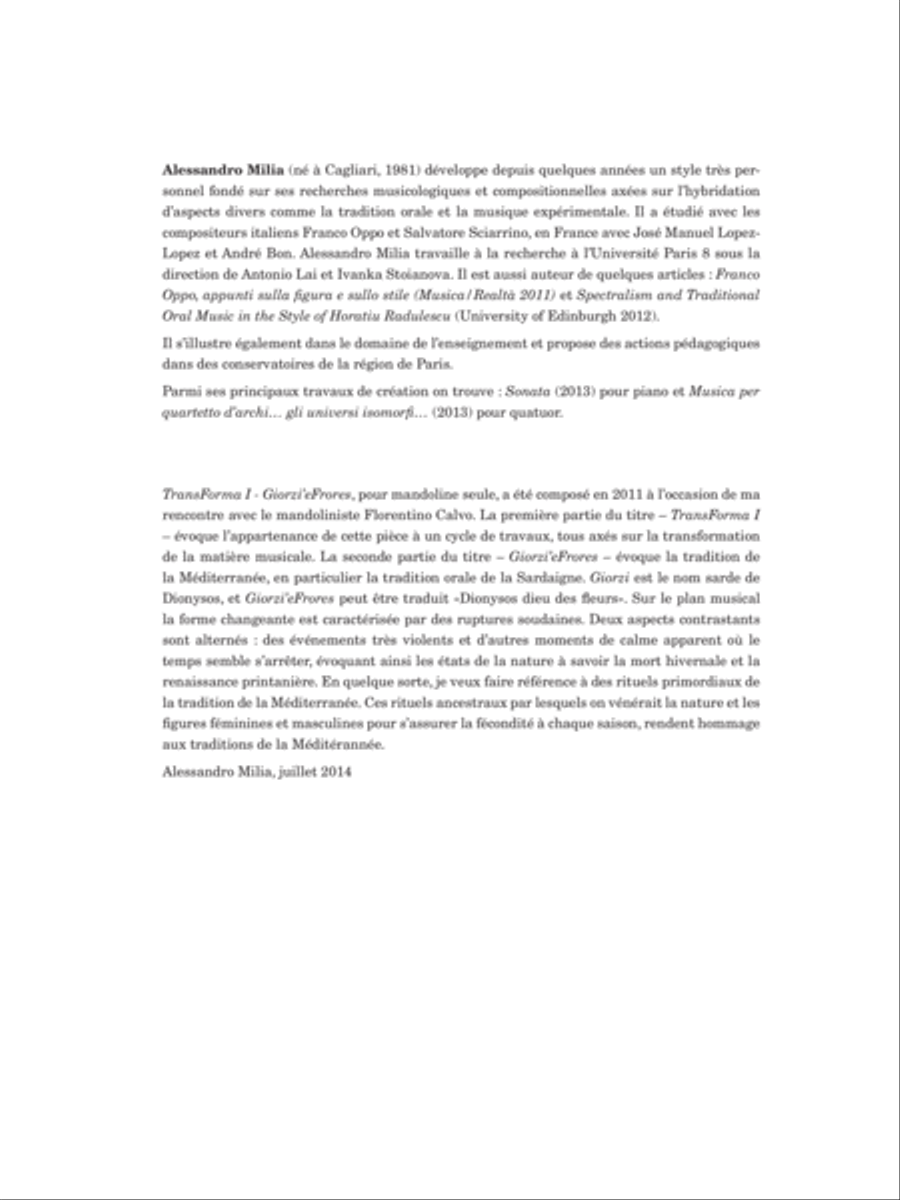 TransForma I - Giorzi’eFrores Mandolin scores gallery preview page 2