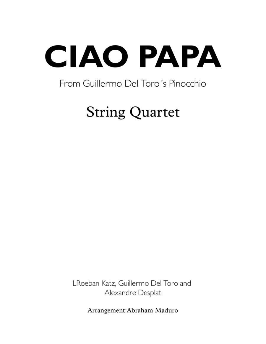 Ciao Papa String Quartet scores gallery preview page 1