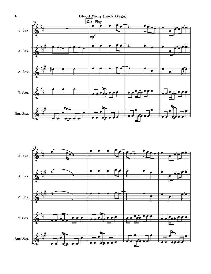 Bloody Mary Saxophone Quintet scores gallery preview page 4