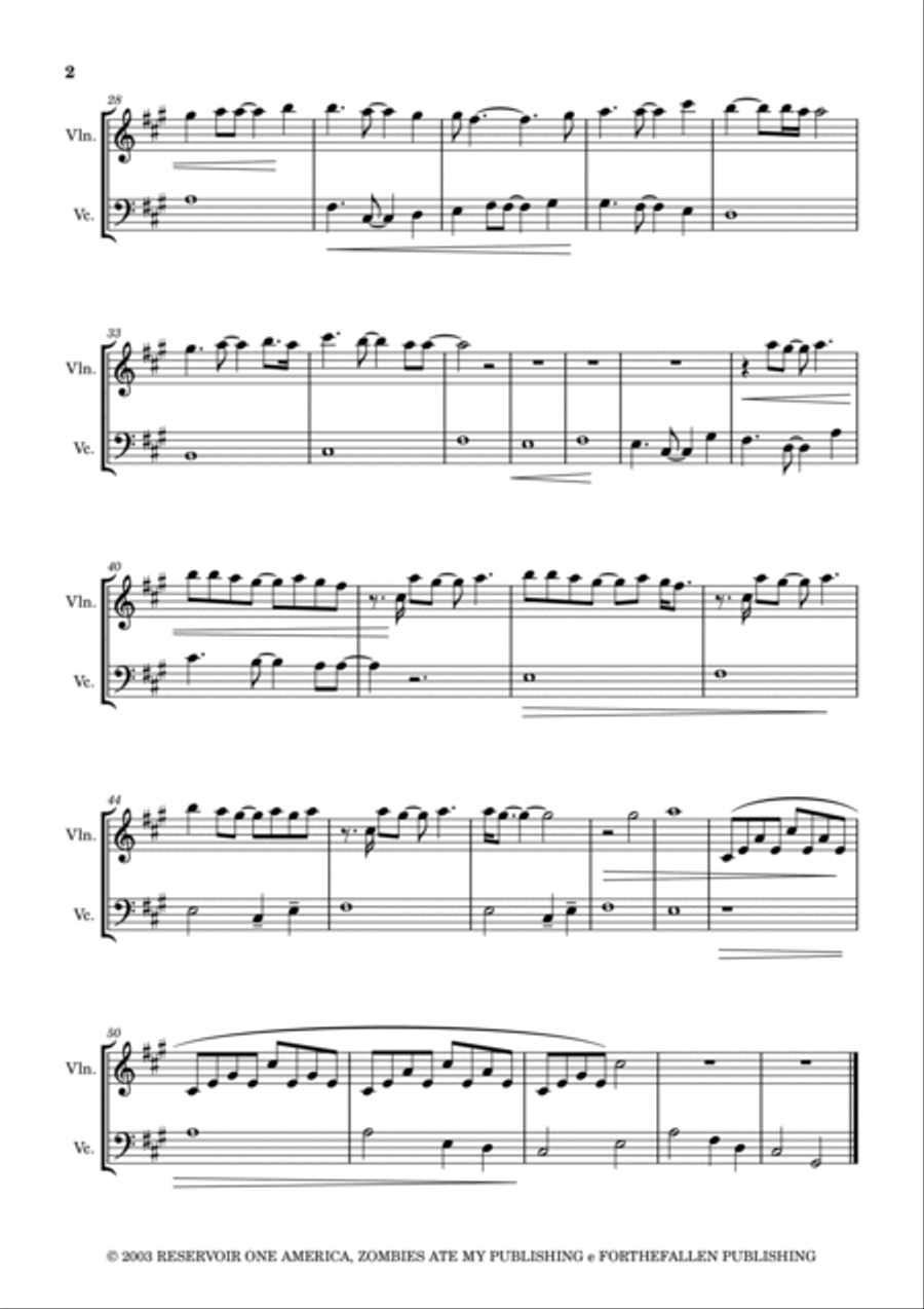 My Immortal String Duet scores gallery preview page 2