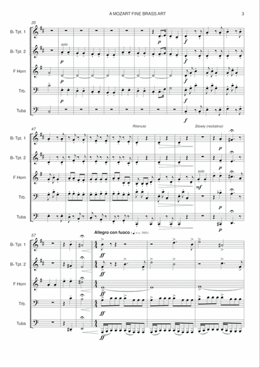 A MOZART FINE BRASS ART A MOZART FINE BRASS ART Brass Ensemble scores gallery preview page 4