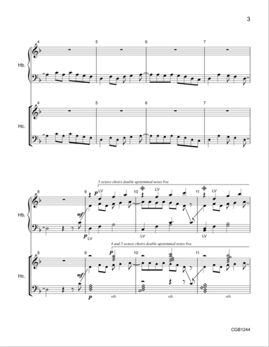 Two Grooves (Full Score) Two Grooves (Full Score) Handbell Choir scores gallery preview page 3