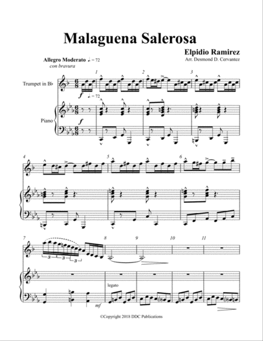 Malagueña Salerosa Malagueña Salerosa Trumpet Solo scores gallery preview page 4