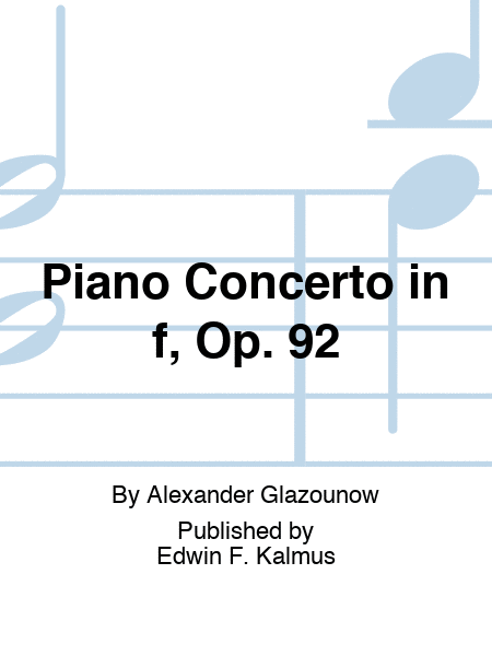 Piano Concerto in f, Op. 92