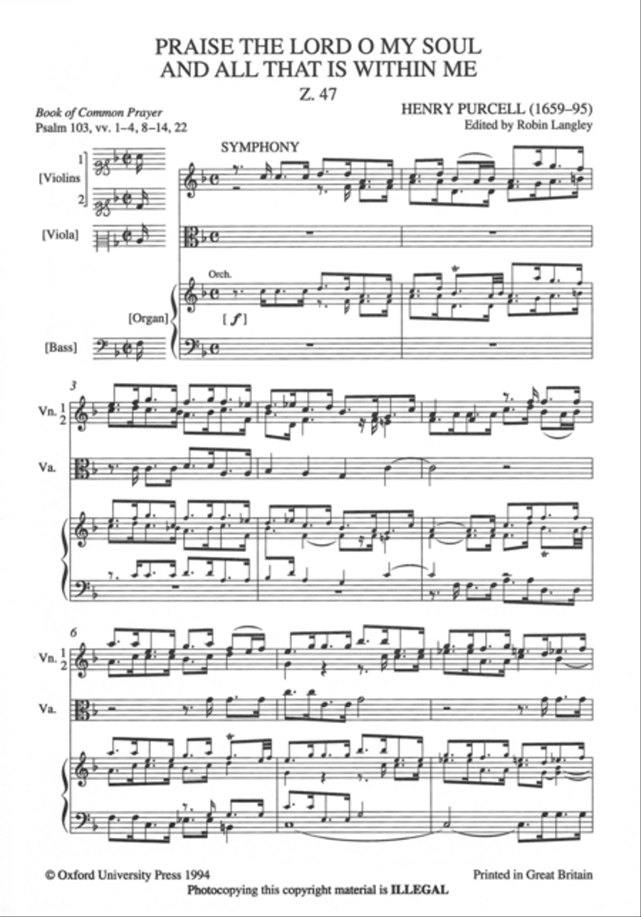 Praise the Lord, O my soul, and all that is within me Z47 4-Part scores gallery preview page 2