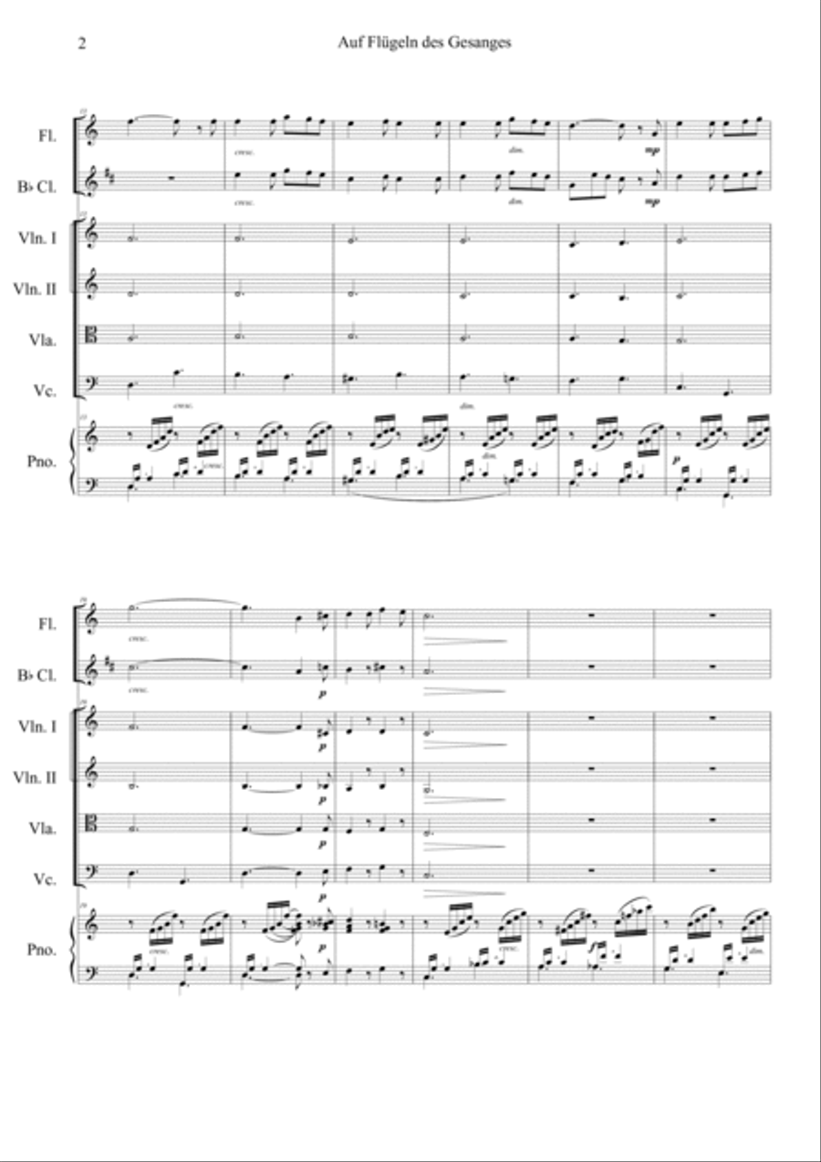 Auf Flugeln des Gesanges Orchestra scores gallery preview page 2