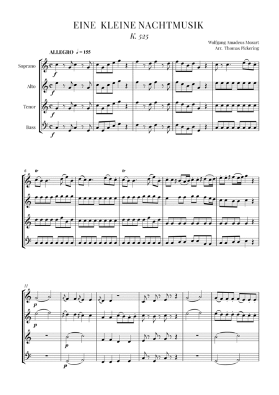 Eine Kleine Nachtmusik (complete) Recorder scores gallery preview page 2
