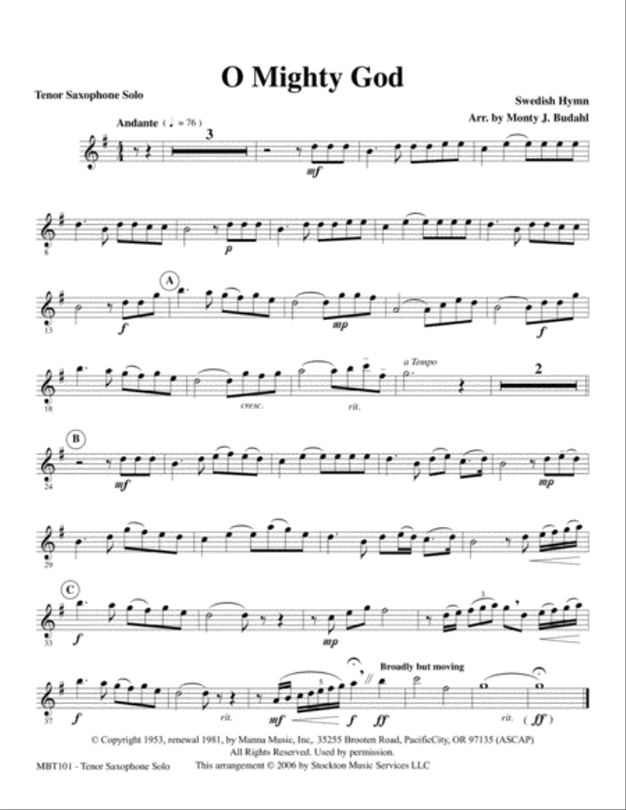 TOP-O Mighty God TOP-O Mighty God Tenor Saxophone scores gallery preview page 4