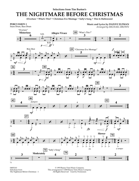 Selections from The Nightmare Before Christmas - Percussion 1