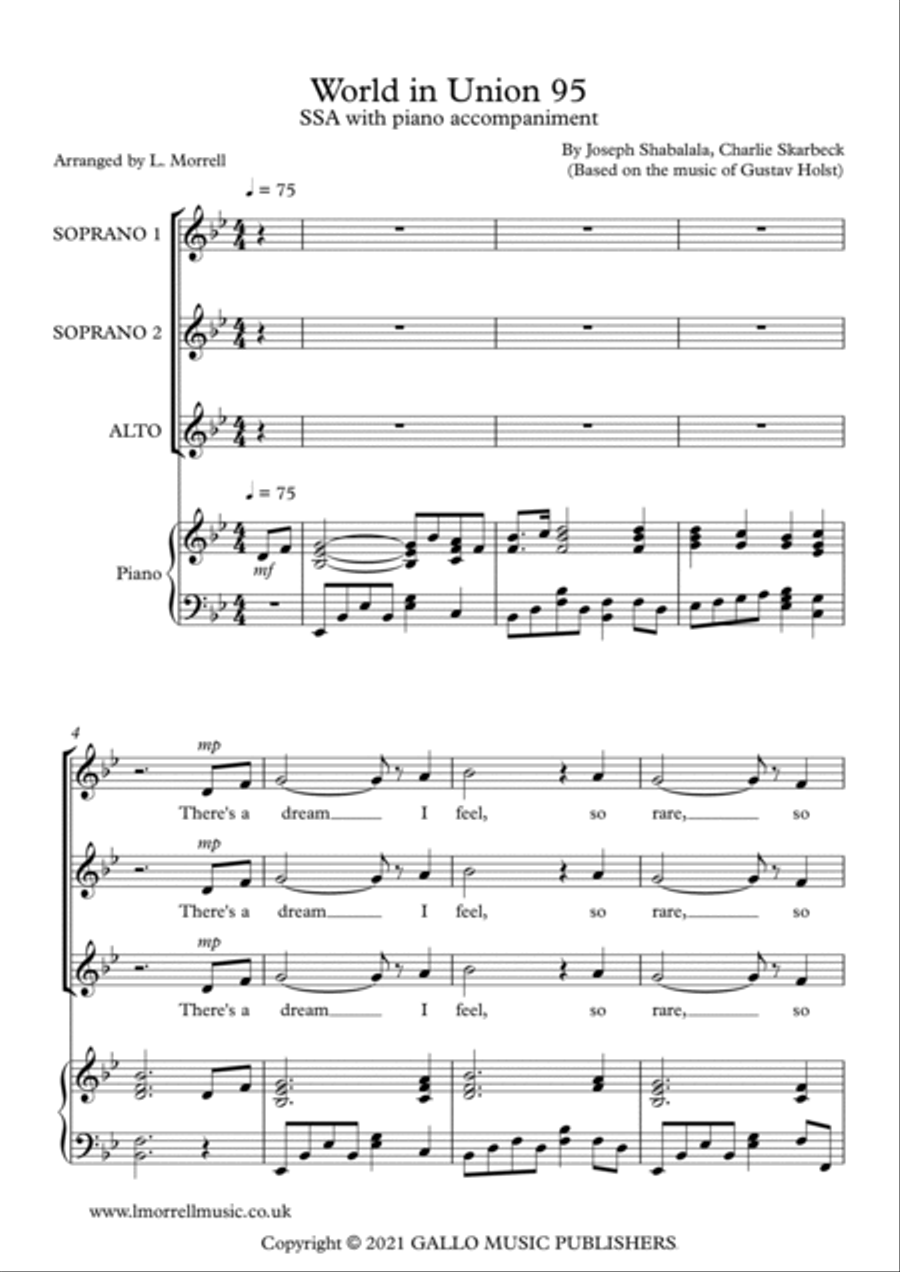 World In Union 95 SSA scores gallery preview page 2