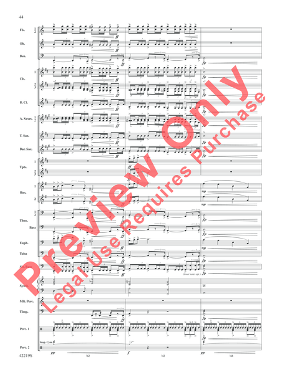 Man of Steel, Suite from Concert Band scores gallery preview page 45