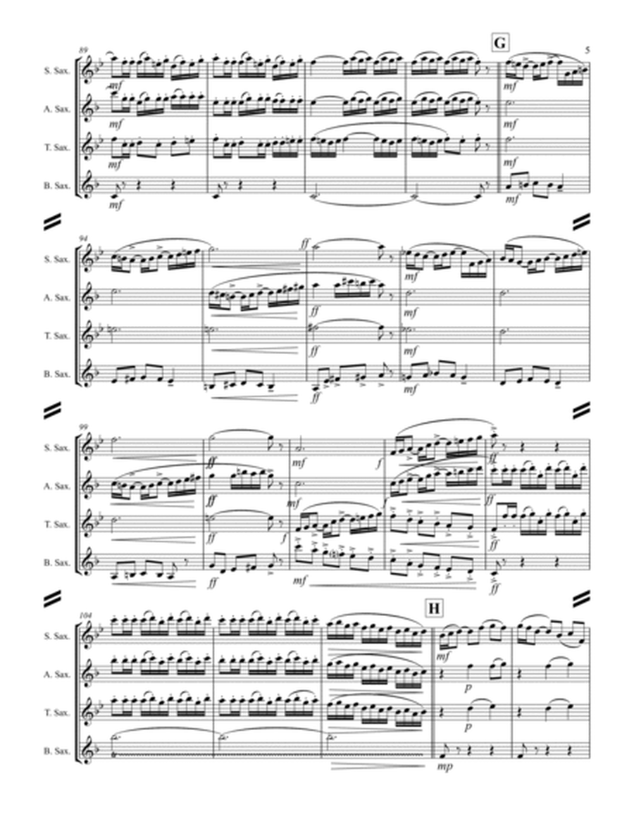 Rimsky-Korsakov – “Procession of Nobles” from Mlada (for Saxophone Quartet SATB) image number null