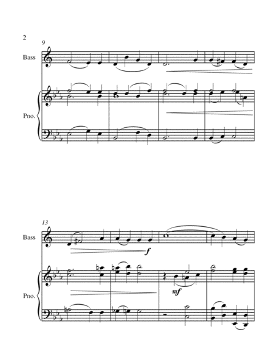 Ave Verum Corpus - Tuba (TC) and Piano - Intermediate level Piano scores gallery preview page 5