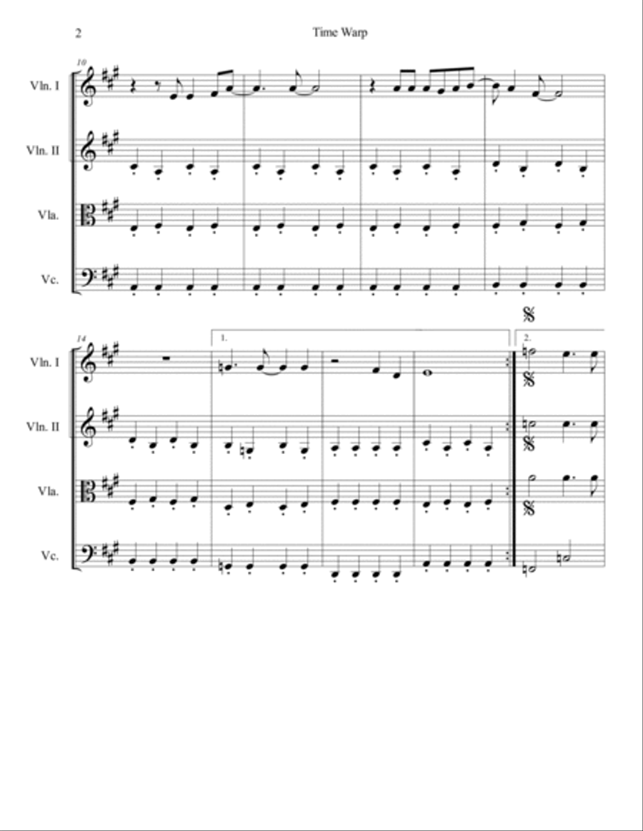 Time Warp String Quartet scores gallery preview page 3