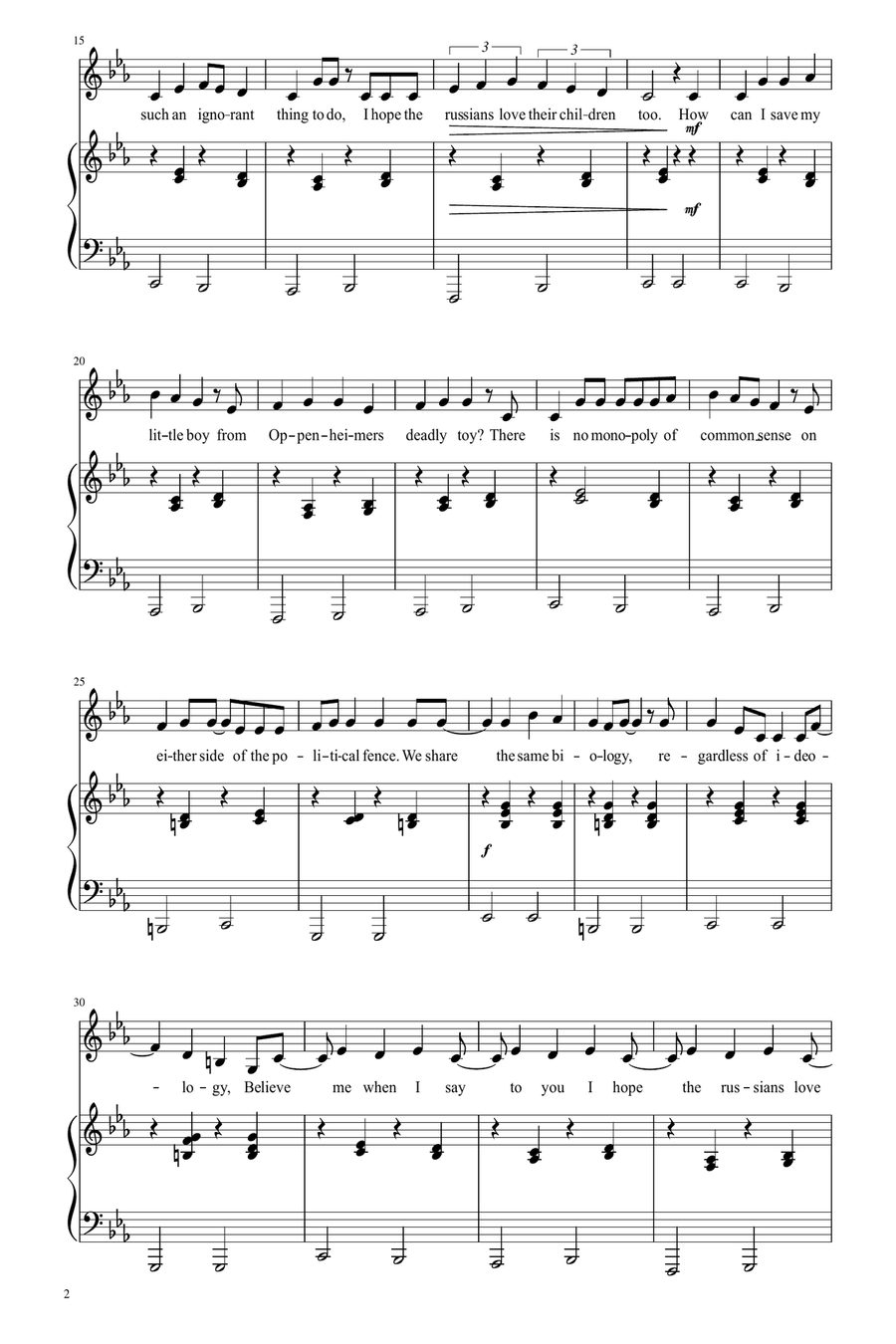 Russians Piano, Vocal scores gallery preview page 2