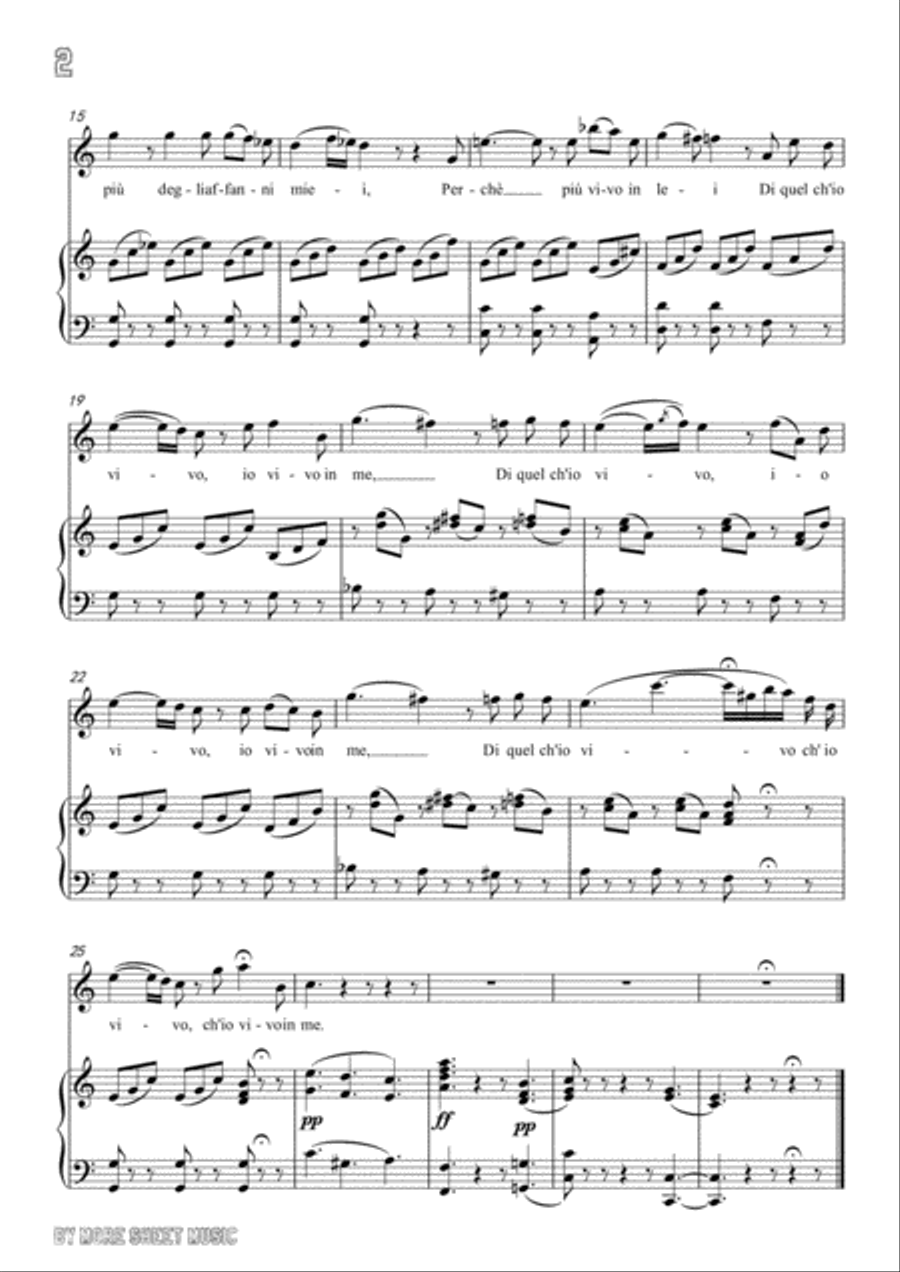 Bellini-Ma rendi pur contento in C Major,for voice and piano Voice Solo scores gallery preview page 4