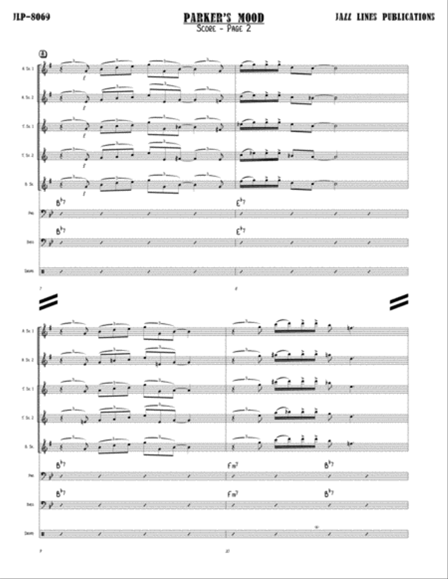 Parker's Mood Jazz Ensemble scores gallery preview page 6