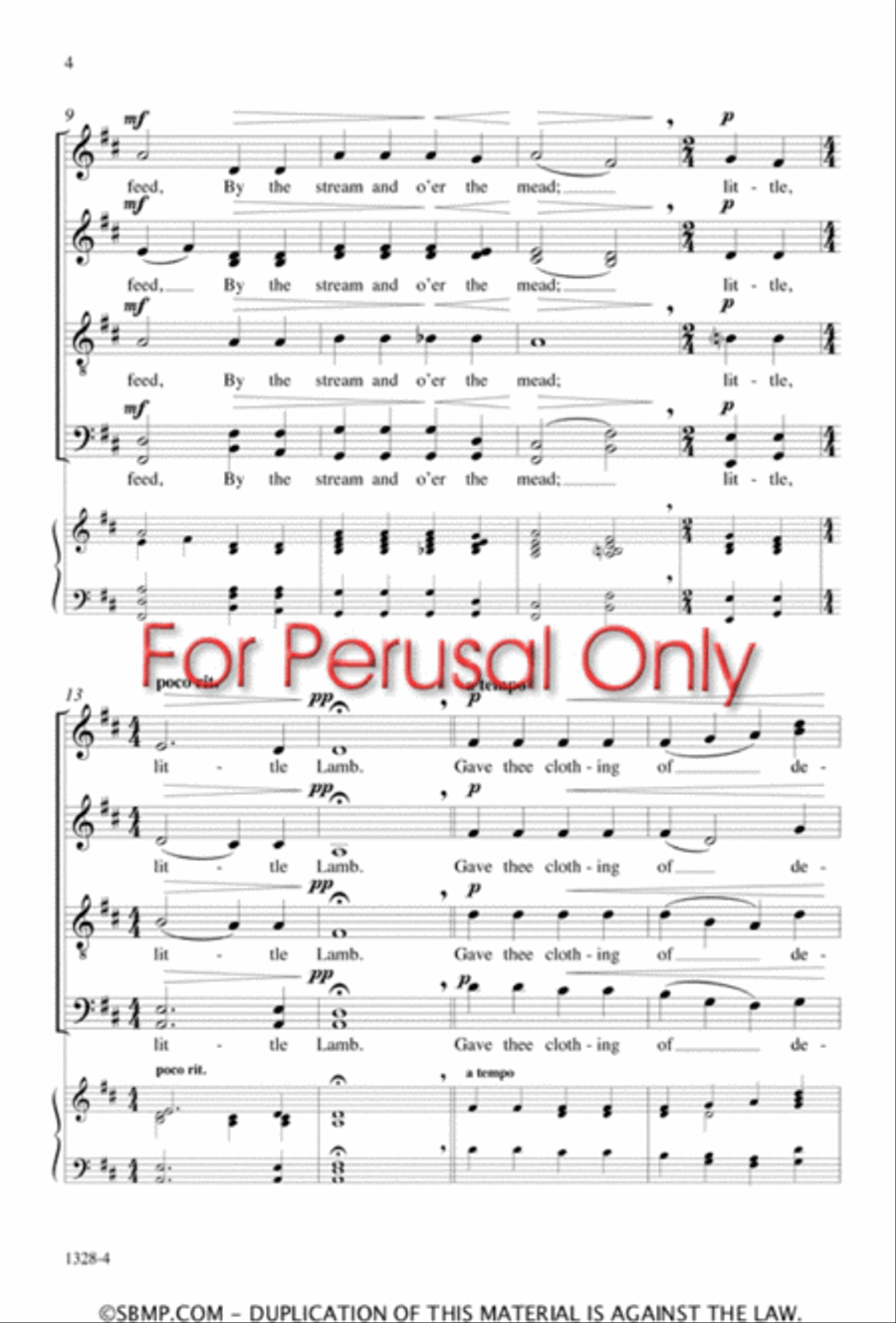 The Lamb - SATB divisi Octavo Divisi scores gallery preview page 3