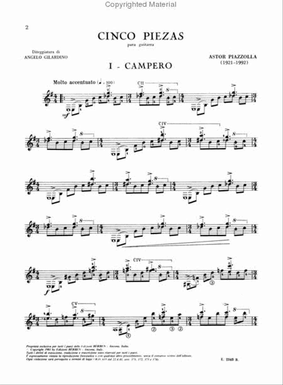 Cinco Piezas Chamber Music scores gallery preview page 2