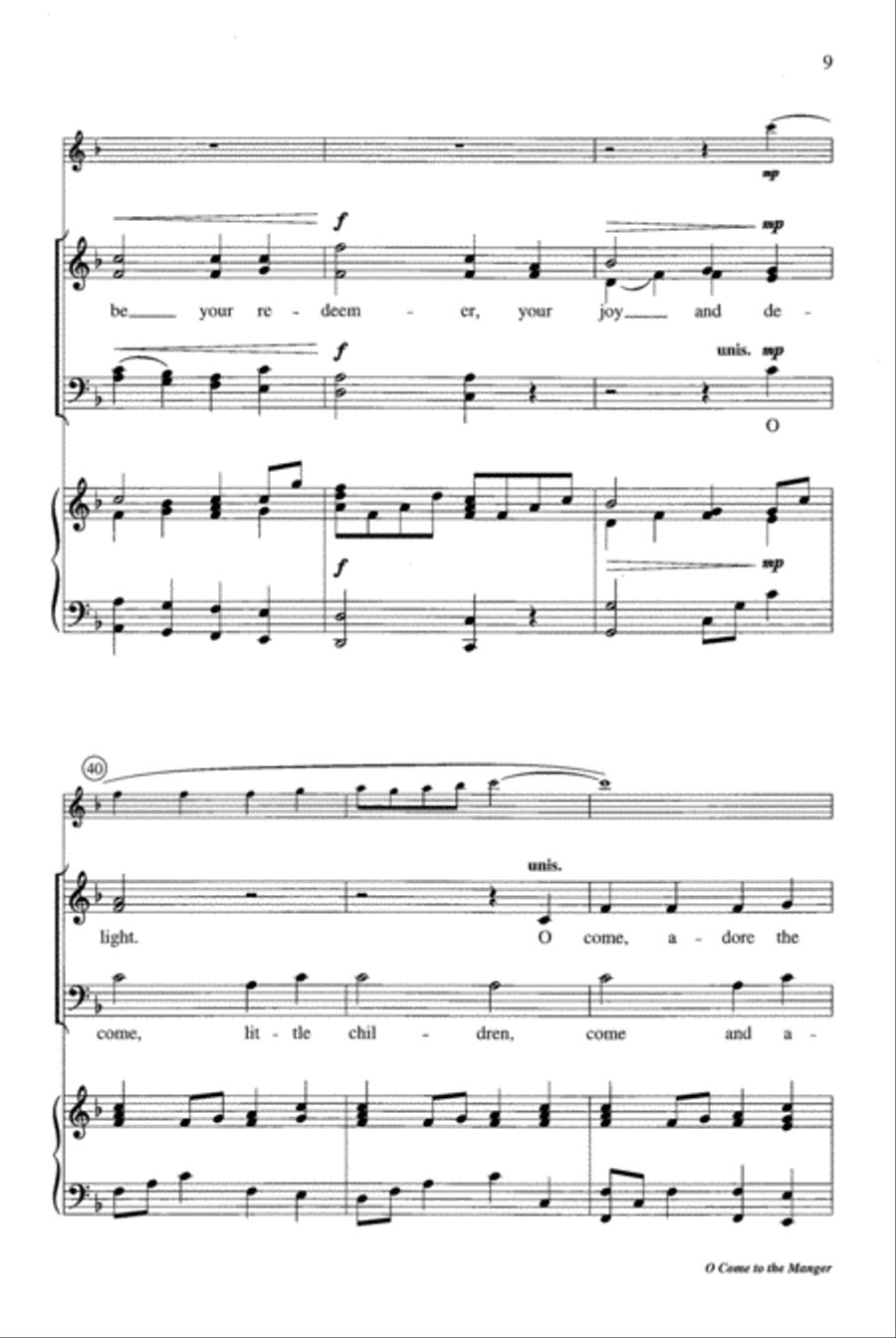 O Come to the Manger O Come to the Manger Children's Choir scores gallery preview page 9