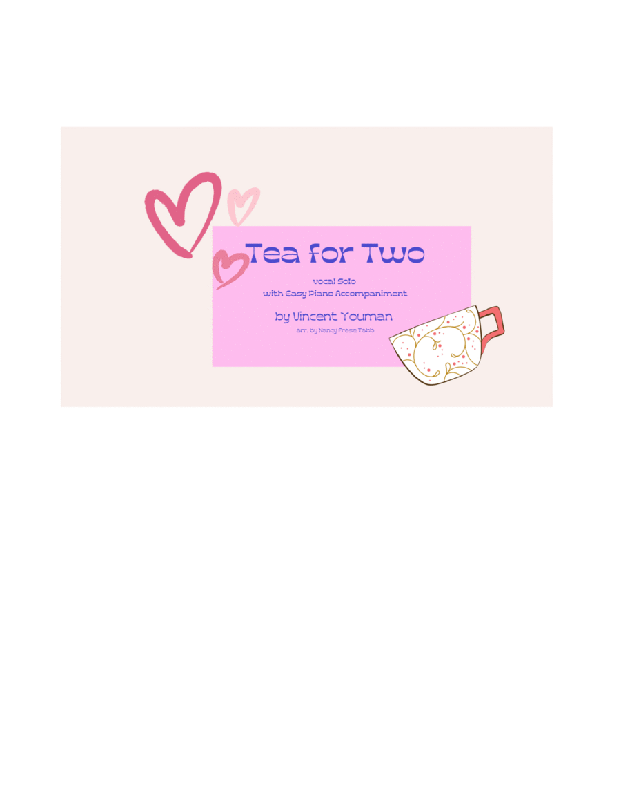 Tea for Two arranged for Vocal Solo with Piano Voice Solo scores gallery preview page 1