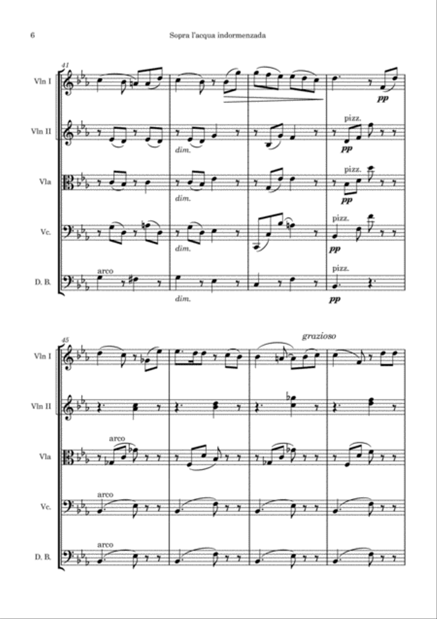 Reynaldo Hahn - Sopra l'acqua indormenzada String Orchestra scores gallery preview page 6