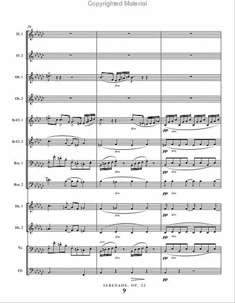 Serenade, Op. 22 Concert Band scores gallery preview page 10