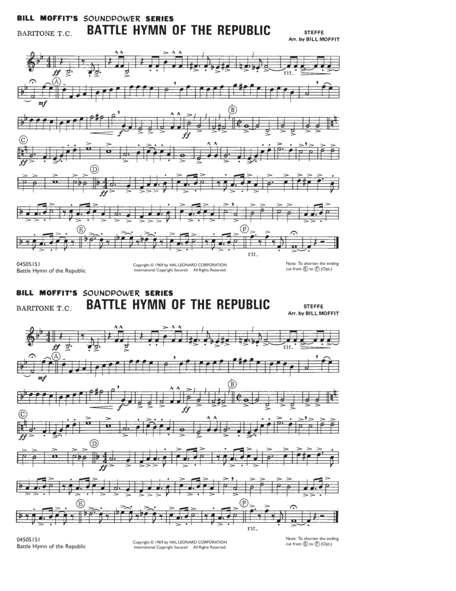 Battle Hymn Of The Republic - Baritone T.C.