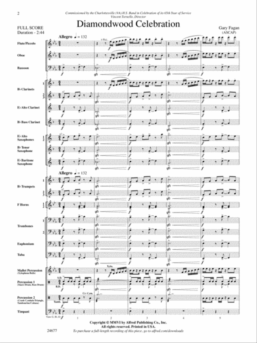 Diamondwood Celebration: Score Concert Band scores gallery preview page 2