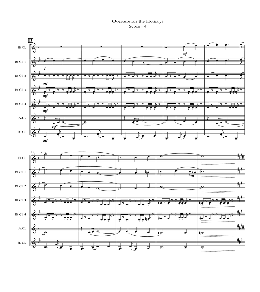 Overture for the Holidays (for Clarinet Choir)