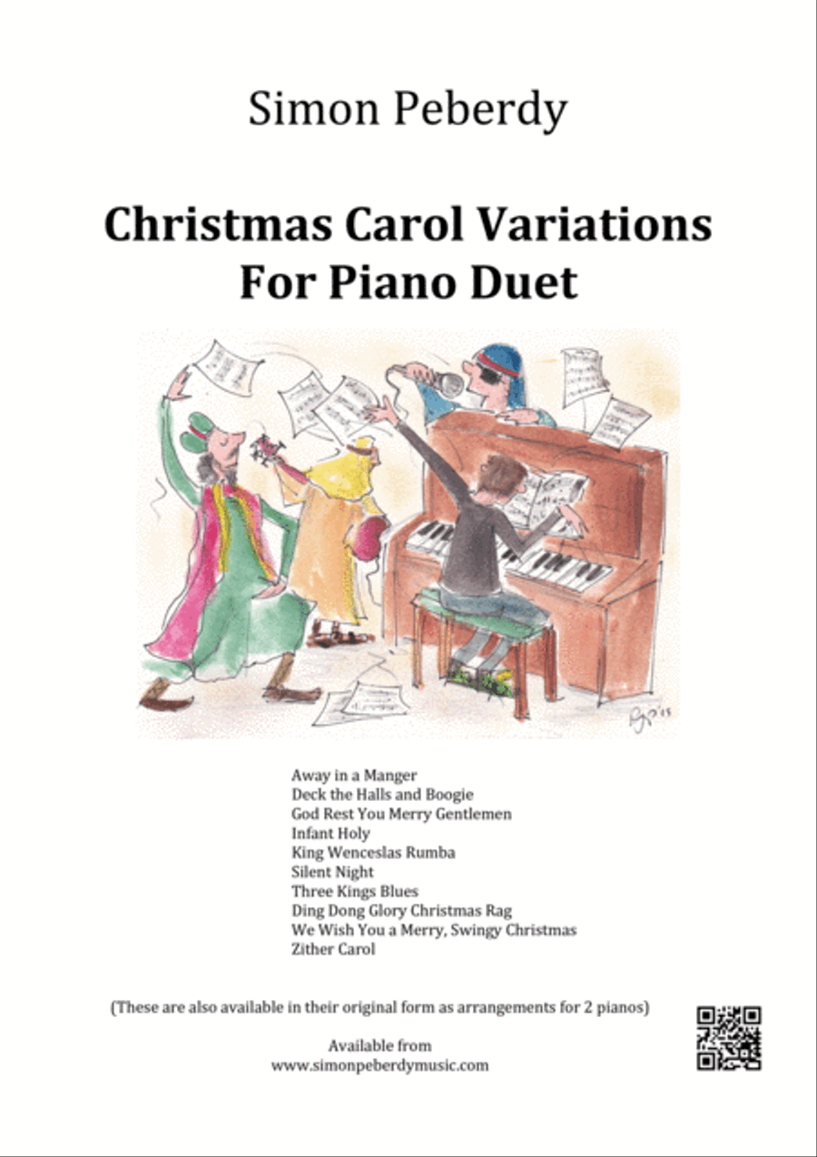 Christmas Carol Variations for piano duet (Collection of 10 different carols) by Simon Peberdy 1 Piano, 4-Hands scores gallery preview page 3