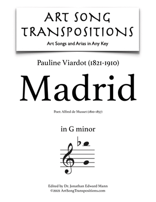 VIARDOT: Madrid (transposed to G minor)