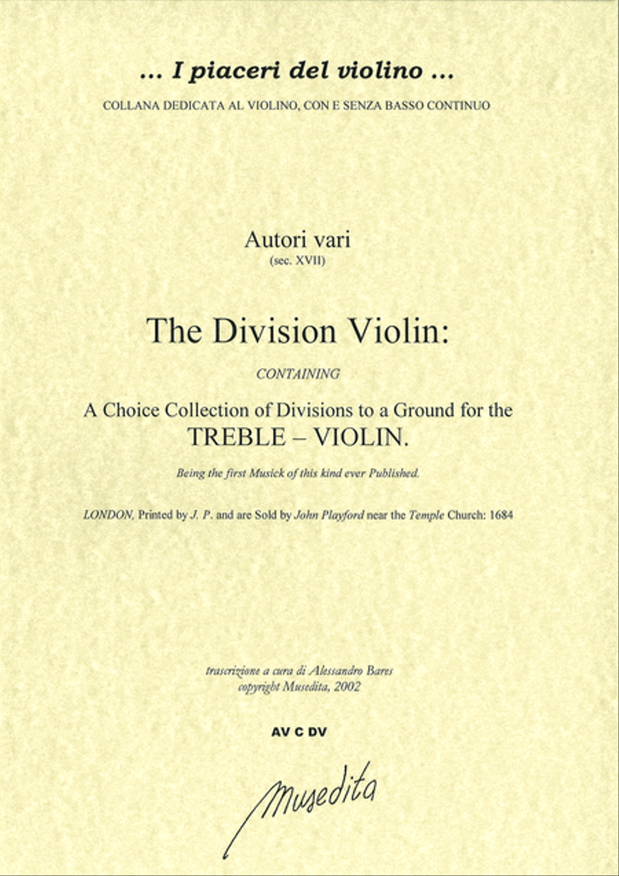 The division violin (London, 1684) Violin scores gallery preview page 1