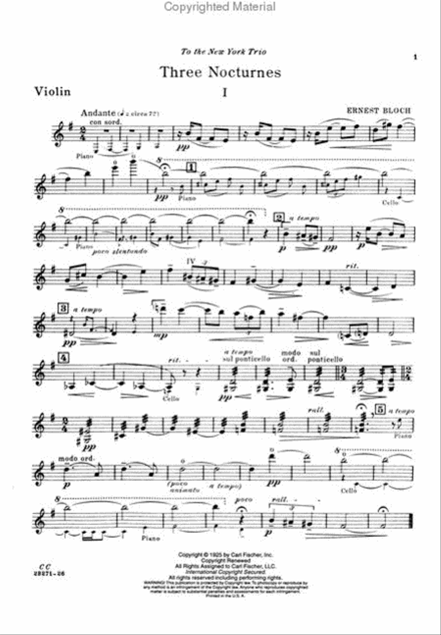 Three Nocturnes Piano Trio scores gallery preview page 3