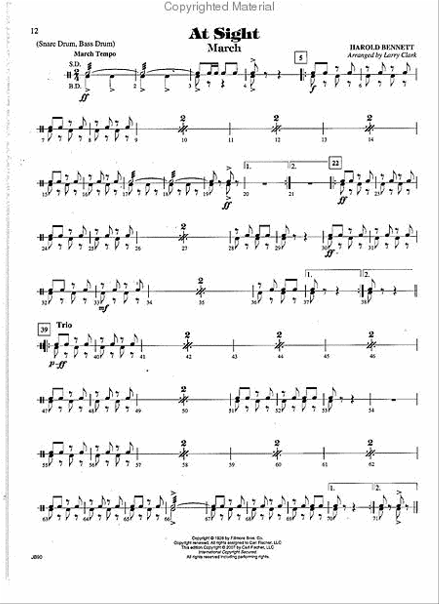 The New Bennett Band Book - Vol. 1 (Percussion 1 - Snare Drum, Bass Drum) Concert Band Methods scores gallery preview page 2