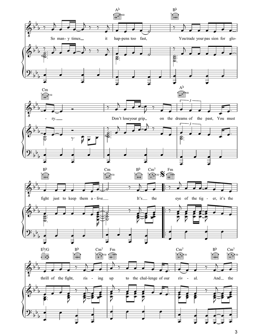 Eye Of The Tiger Eye Of The Tiger Acoustic Guitar scores gallery preview page 3