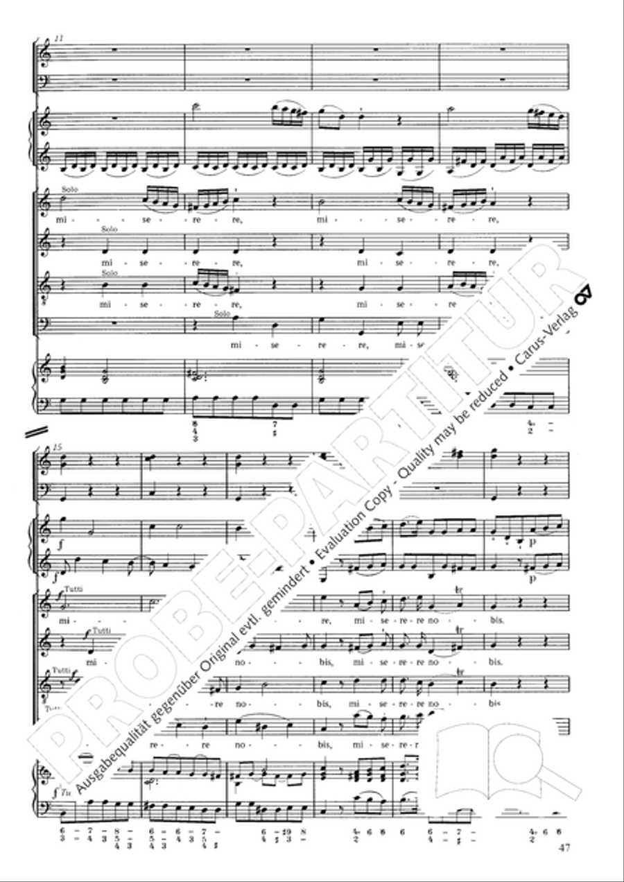 Mass in C Major 4-Part scores gallery preview page 47