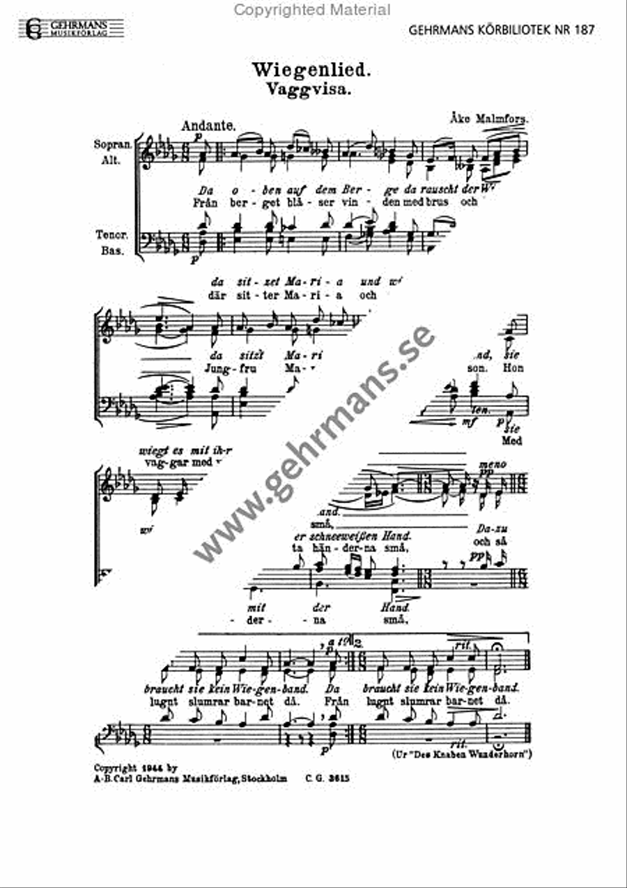 Wiegenlied (Vaggvisa) / Scherzlied (Barnramsa) Divisi scores gallery preview page 2