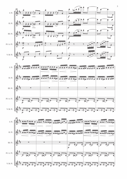 Cajkovskij: Danza degli zufoli (Lo schiaccianoci) for Flute choir - Flute quintet image number null