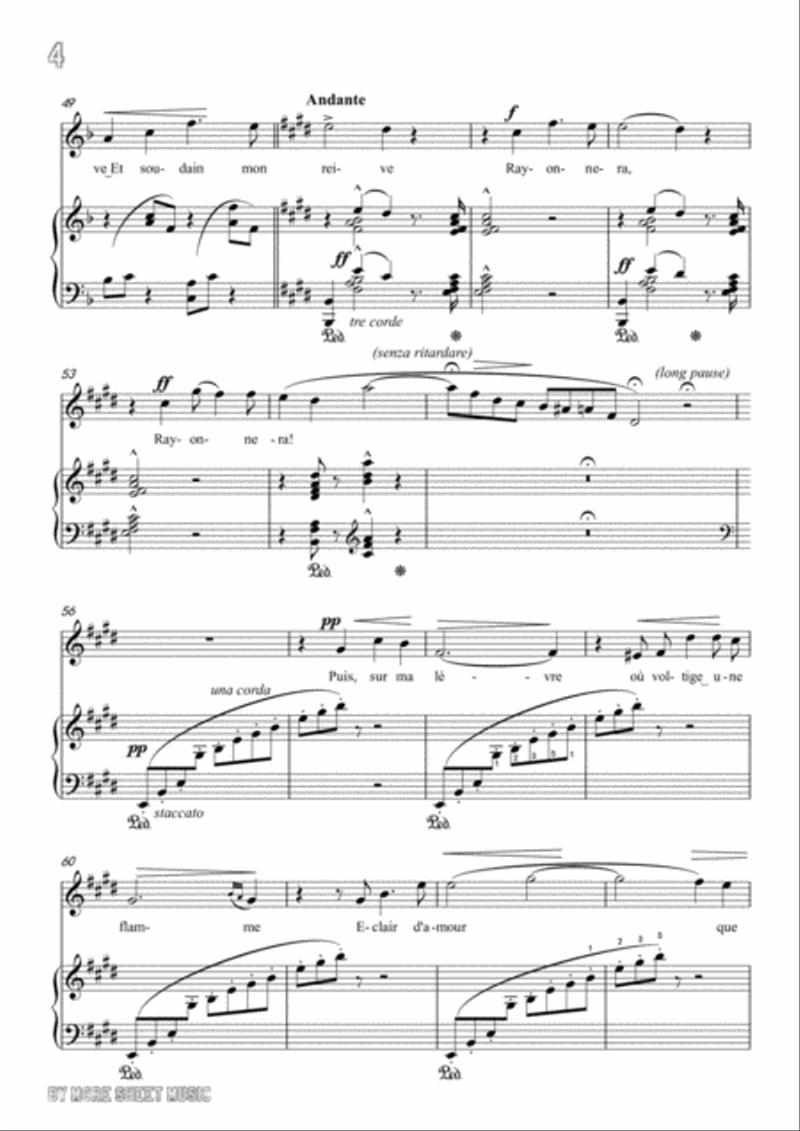 Liszt-Oh!Quand je dors in E Major,for Voice and Piano Voice Solo scores gallery preview page 6