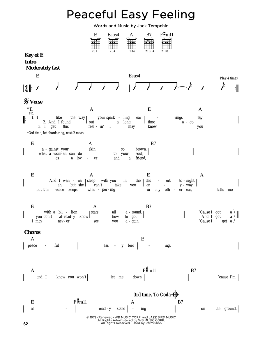 Peaceful Easy Feeling Electric Guitar scores gallery preview page 1
